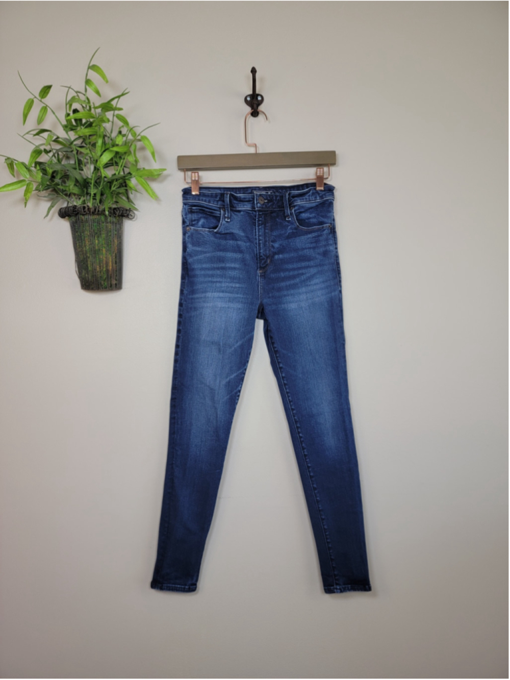 AF 6 Abercrombie & Fitch Simone High Rise Super Skinny Jeans Dark Blue Stretch